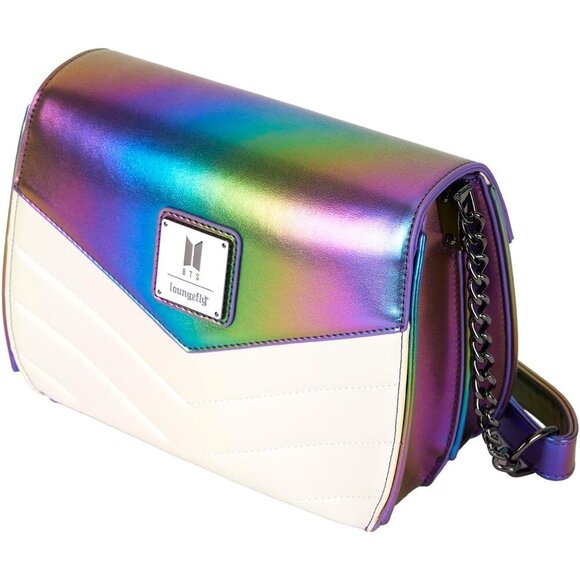 Official BTS Crossbody Bag with Quilted Finish & Iridescent Details - 9.5x7 in - Picture 4 of 7